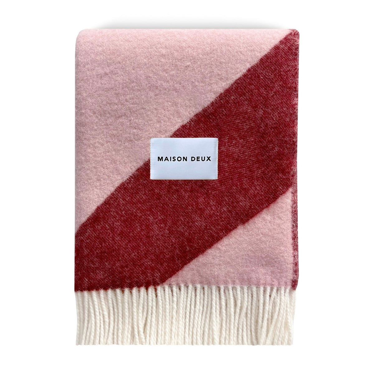 Maison Deux Decke “Swirl” Rosa Bordeaux | 100% Wolle | Maison Deux
