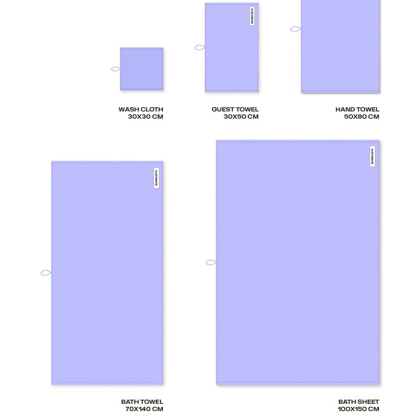 BONGUSTA Badelaken „Naram Lavender Blue 100×150 cm“ | Pastellig & groß | BONGUSTA