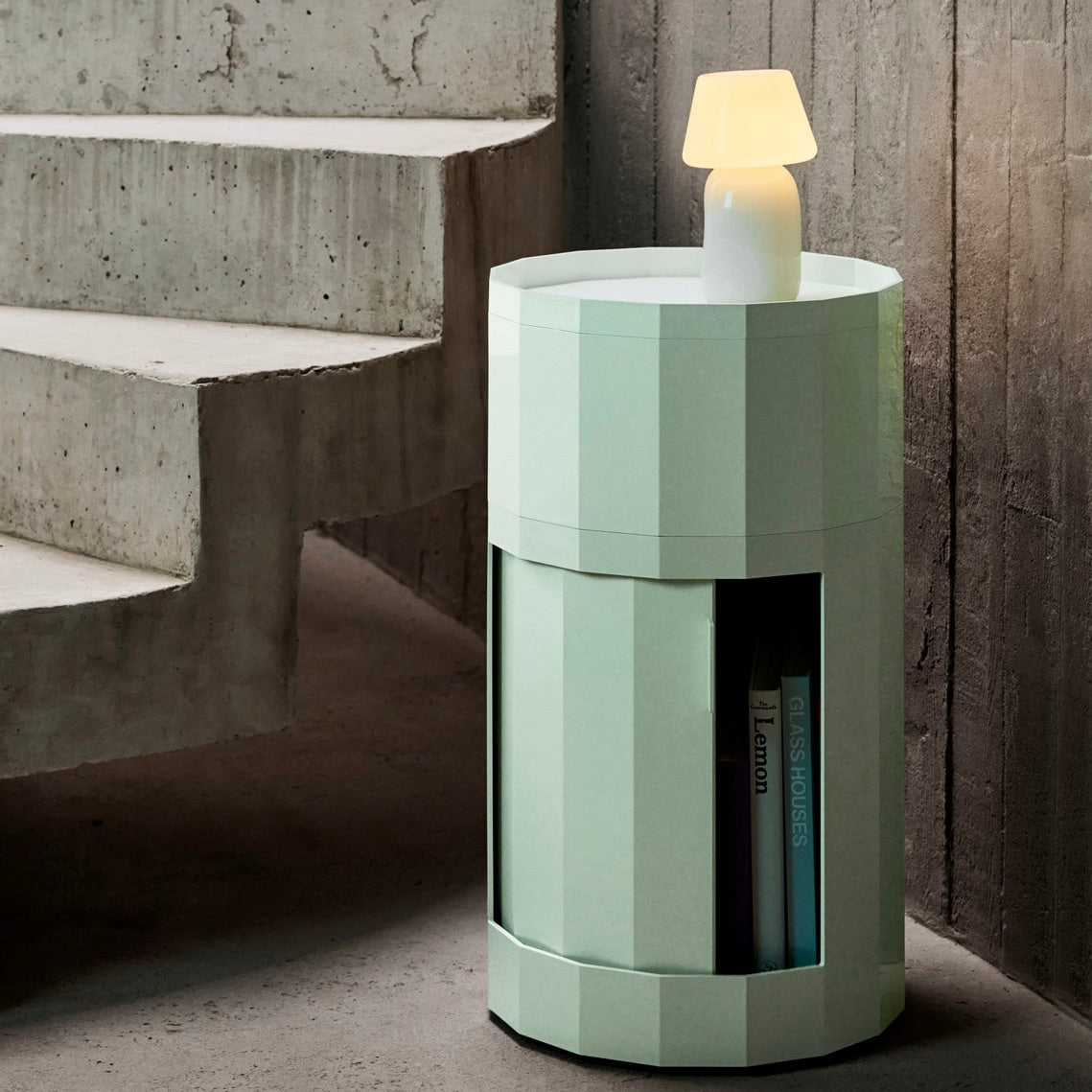 HAY Container „Facet Cabinet High Soft Mint“ | Moderner Beistelltisch | HAY