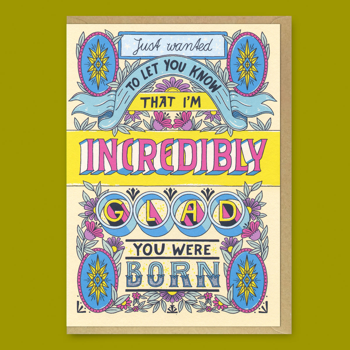 Ohh Deer Grußkarte “Glad You Were Born” | Humorvolle Geburtstagsgrüße | Ohh Deer