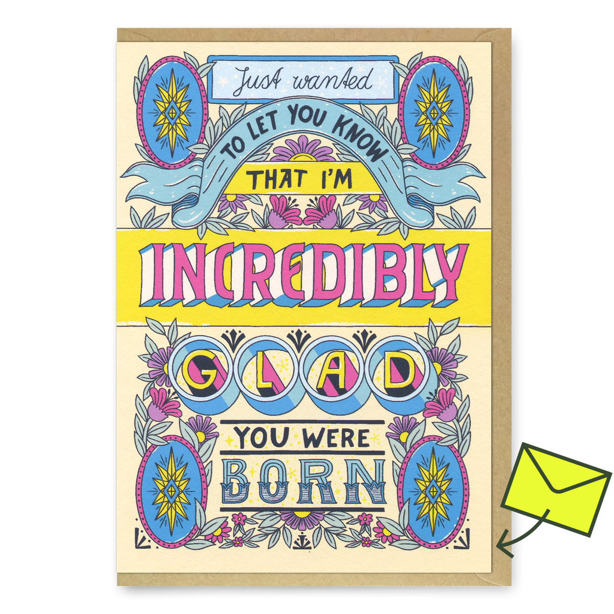 Ohh Deer Grußkarte “Glad You Were Born” | Humorvolle Geburtstagsgrüße | Ohh Deer