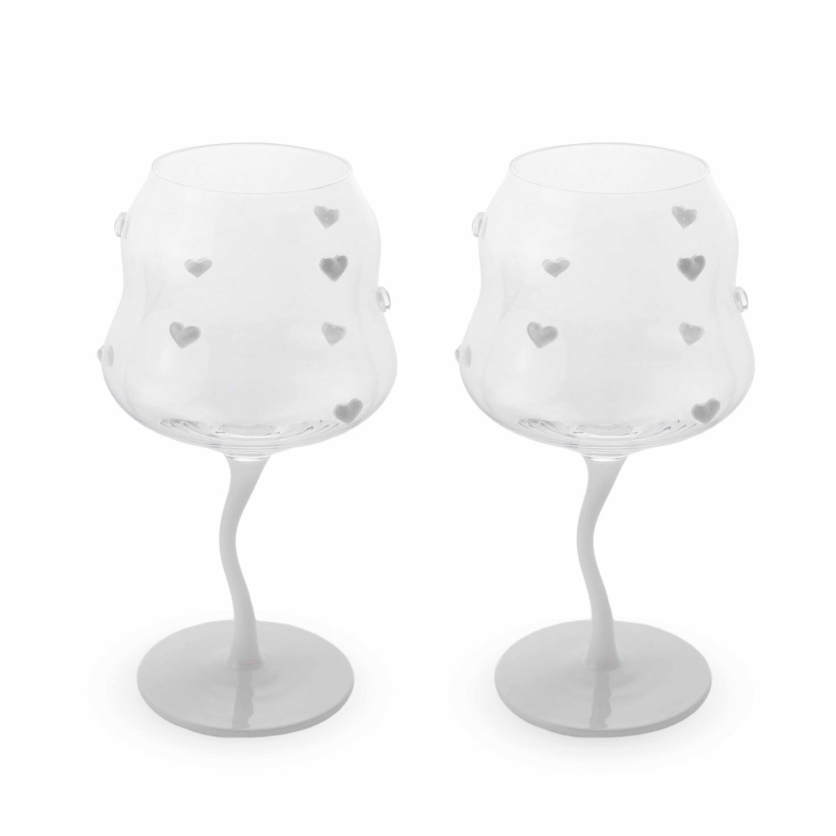 WD Lifestyle Gläser “White Hearts” 2 Stk. | Herz Design | WD Lifestyle