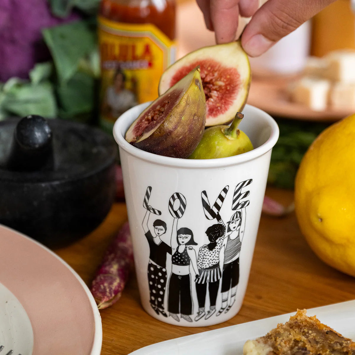 helen b Design Mug “Striped Love” | Streifenliebe mit Herz | helen b