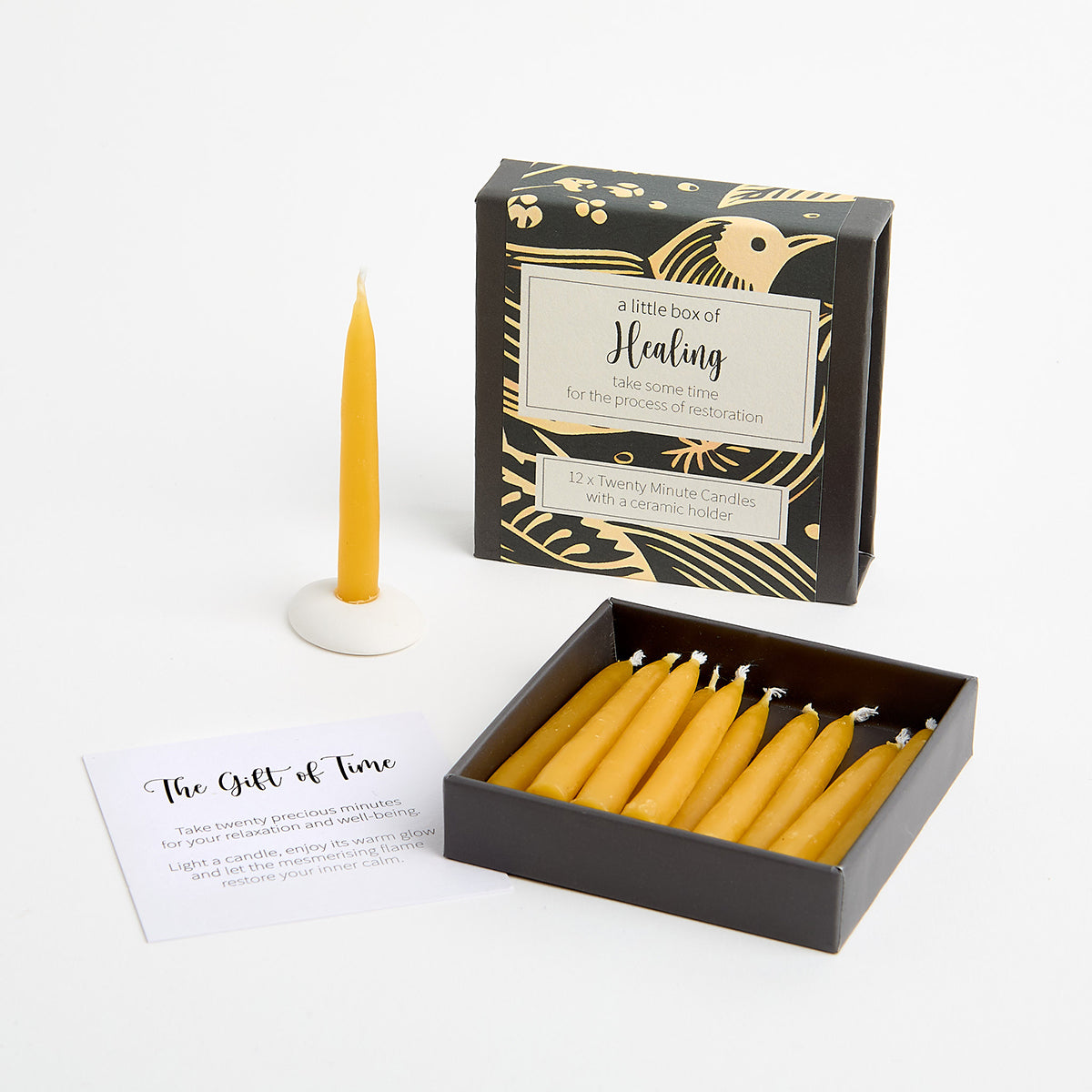 Cotton & Grey Kerzen “Twenty Minute Candles Healing” | 12 Ritualkerzen mit Halter | Cotton & Grey