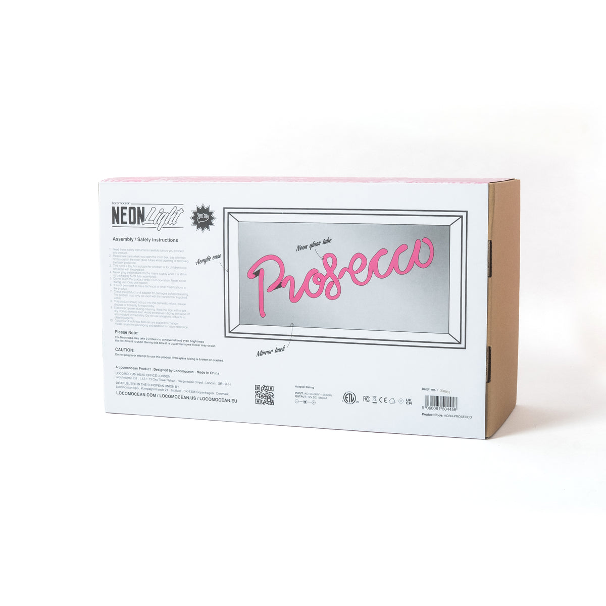 Locomocean Acrylic Box Neon „Prosecco Pink“ | Locomocean | Neon Box für stilvolle Akzente