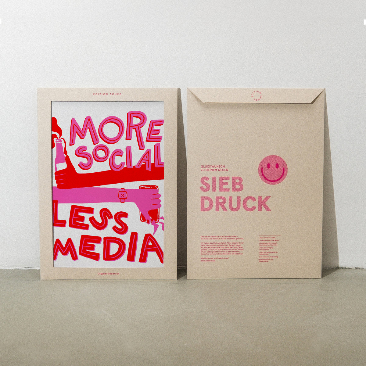 Edition SCHEE More Social Less Media (Din A3) | Edition SCHEE | Siebdruck