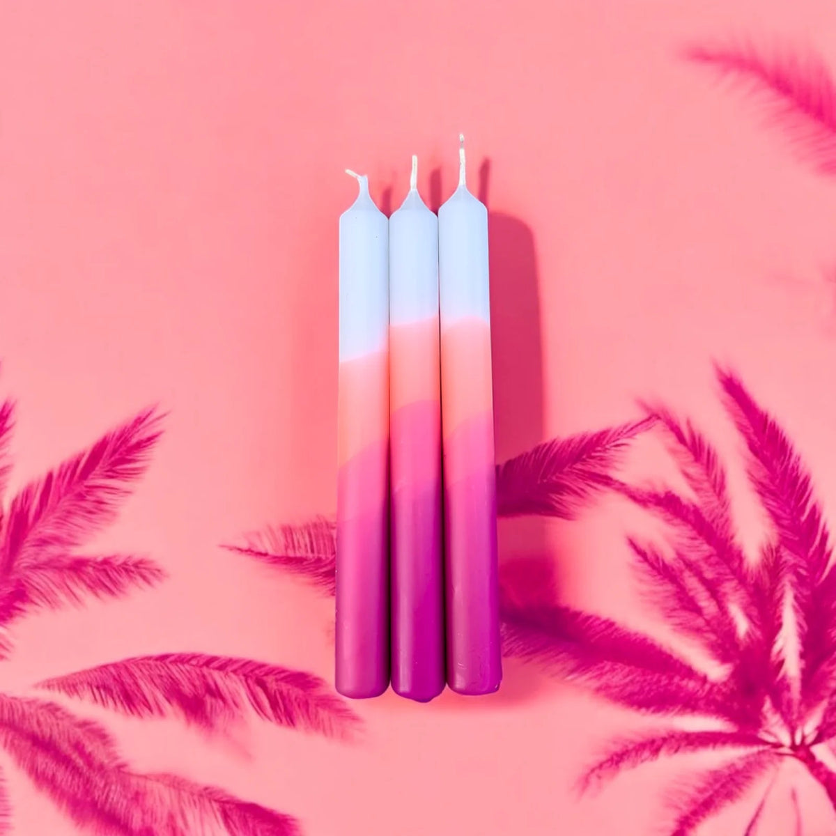 pinkstories Stabkerzen “NEON Triple Eggplant” 3er-Set | pinkstories