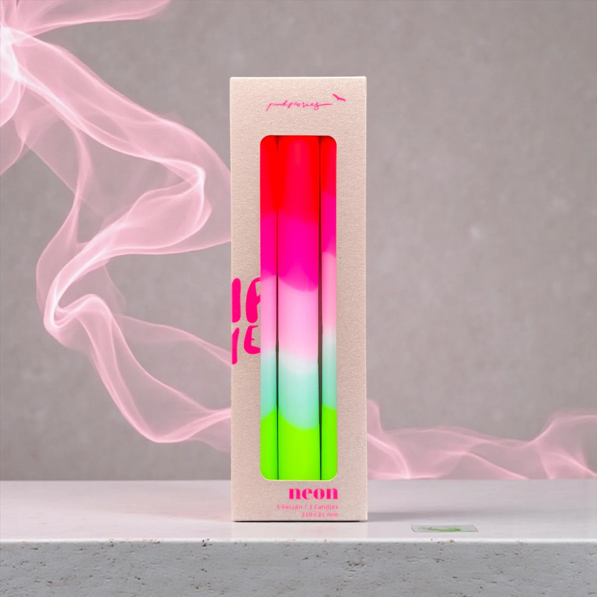 pinkstories Stabkerzen “NEON Lollipop Trees” 3er-Set | pinkstories