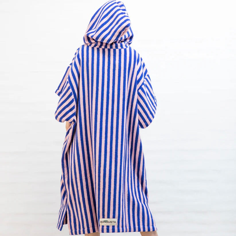 BONGUSTA Poncho „Naram Dazzling Blue & Rose“ (L/XL) | BONGUSTA |Gemütlicher Poncho