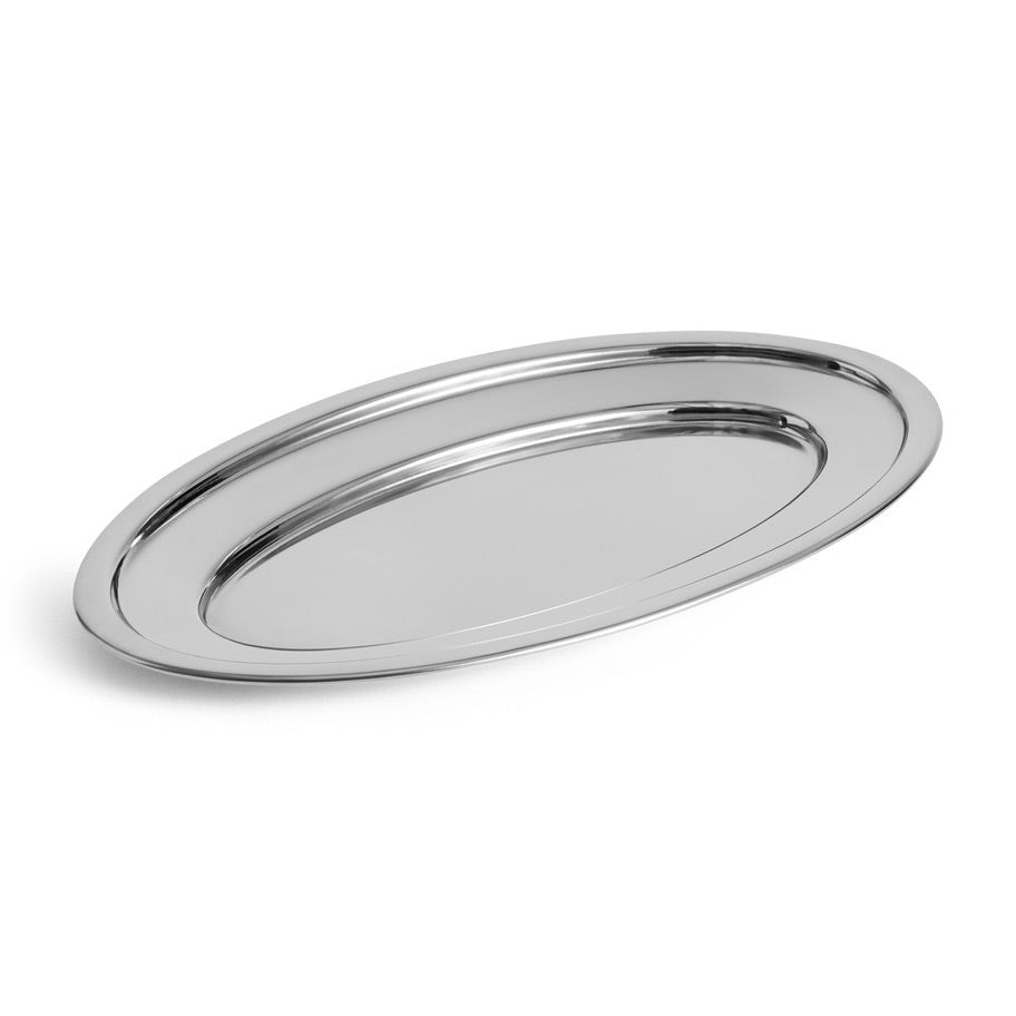 HAY Tablett „Essential Steel Oval Dish Medium“ | Edelstahl | HAY