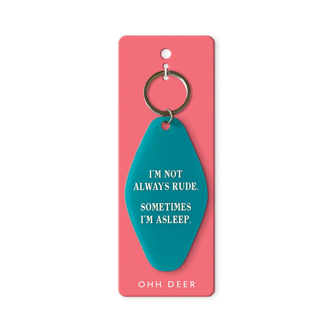 Ohh Deer Schlüsselanhänger “Sometimes I'm asleep” | Retro Motel Key Tag | Ohh Deer