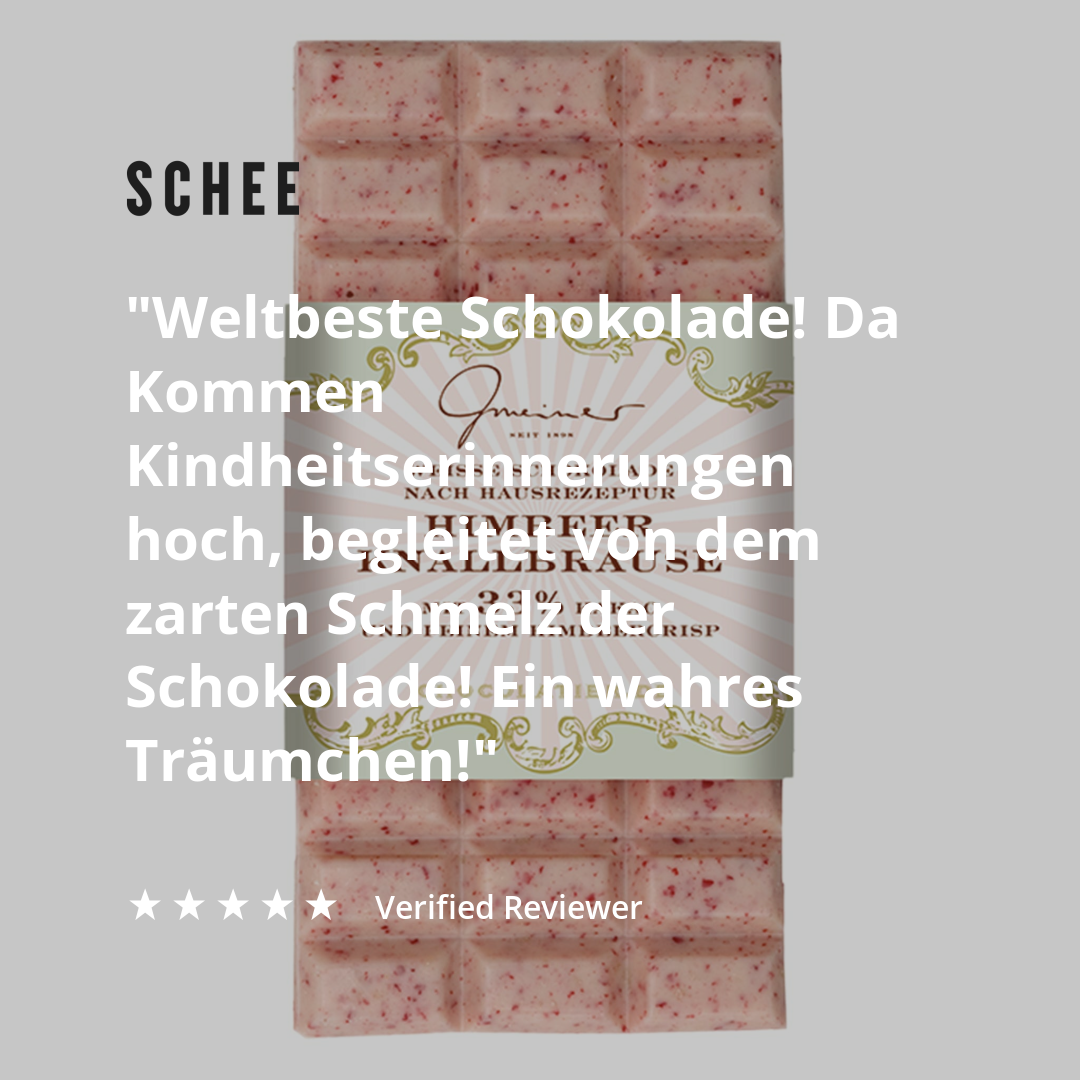 Confiserie Gmeiner Schokolade Himbeer Knallbrause