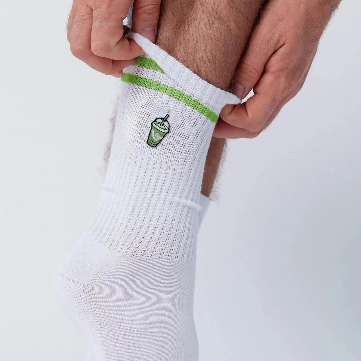 Fashion Drinks Bio-Baumwollsocken “Iced Matcha Latte Stripes” | Fashion Drinks