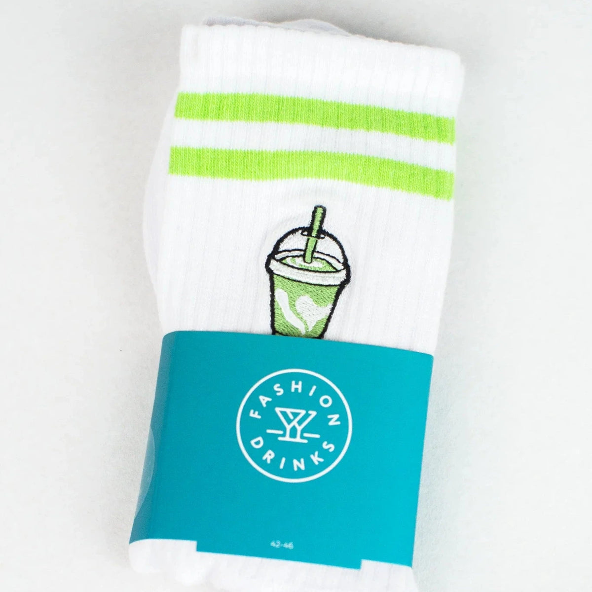 Fashion Drinks Bio-Baumwollsocken “Iced Matcha Latte Stripes” | Fashion Drinks
