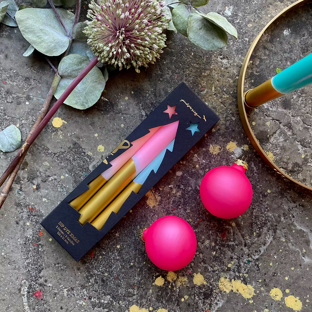 pinkstories Stabkerzen “X-Mas Fireworks” (3 Stk.) | Bunt & festlich | pinkstories