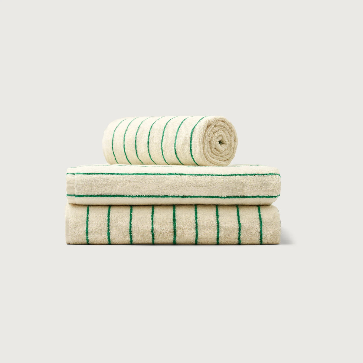 BONGUSTA Waschlappen BONGUSTA “Naram Pure White & Grass” | 30x30cm | Sanfte Farben