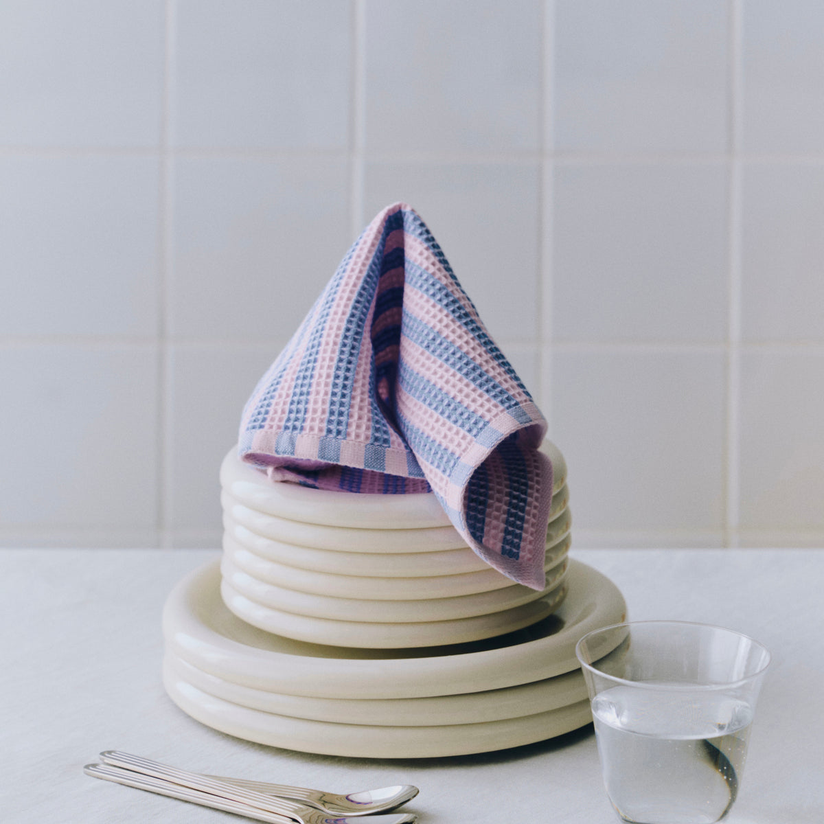 HAY Spültuch „Canteen Sky Blue & Pink Mix“ Set 2 | Soft Cotton | HAY