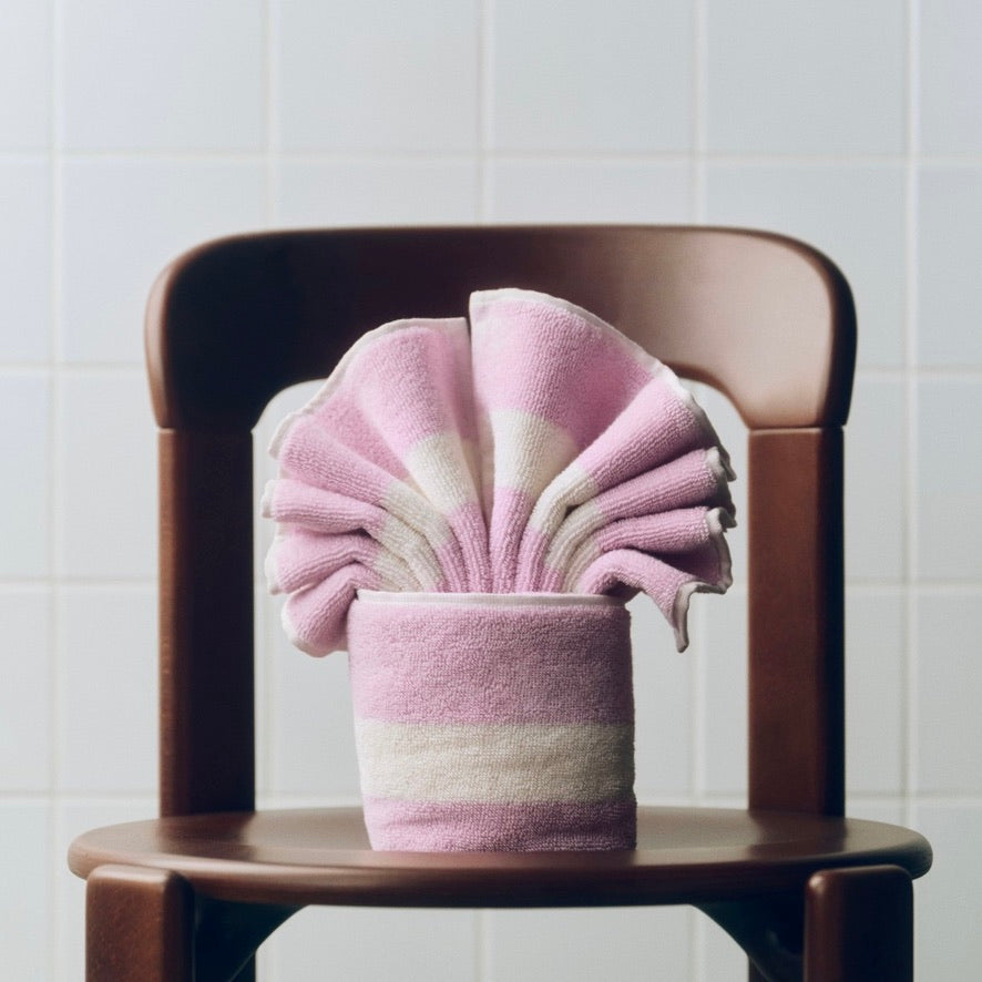HAY Waschlappen „Stripe Cool Pink“ 30x30cm | Farbige Akzente | HAY