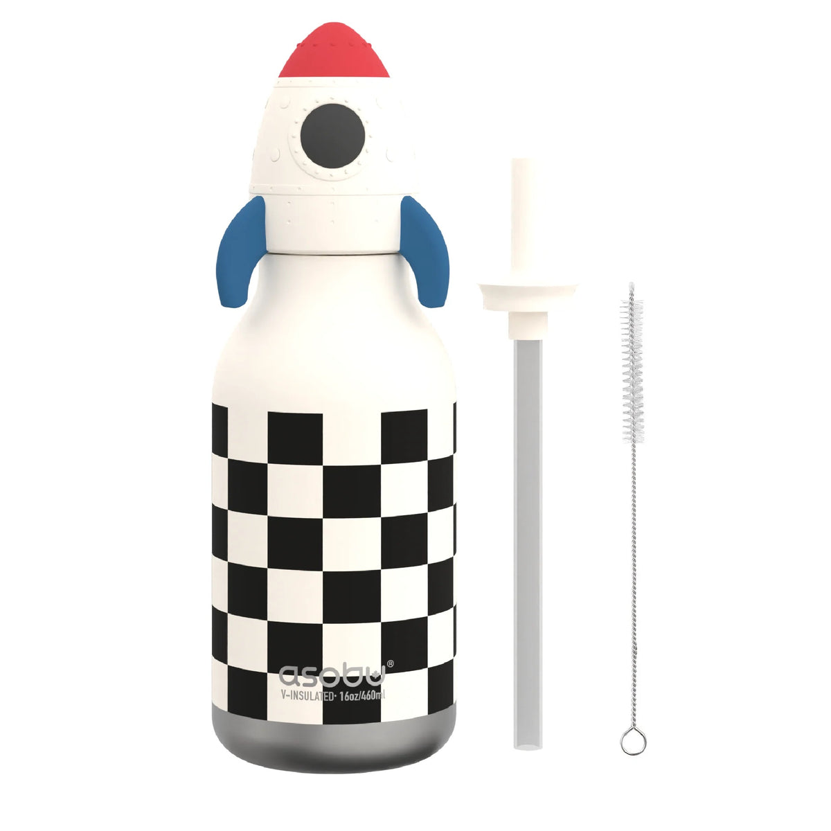 asobu Trinkflasche "Rocket” (460ml) | Edelstahlflasche im Raketenlook | asobu