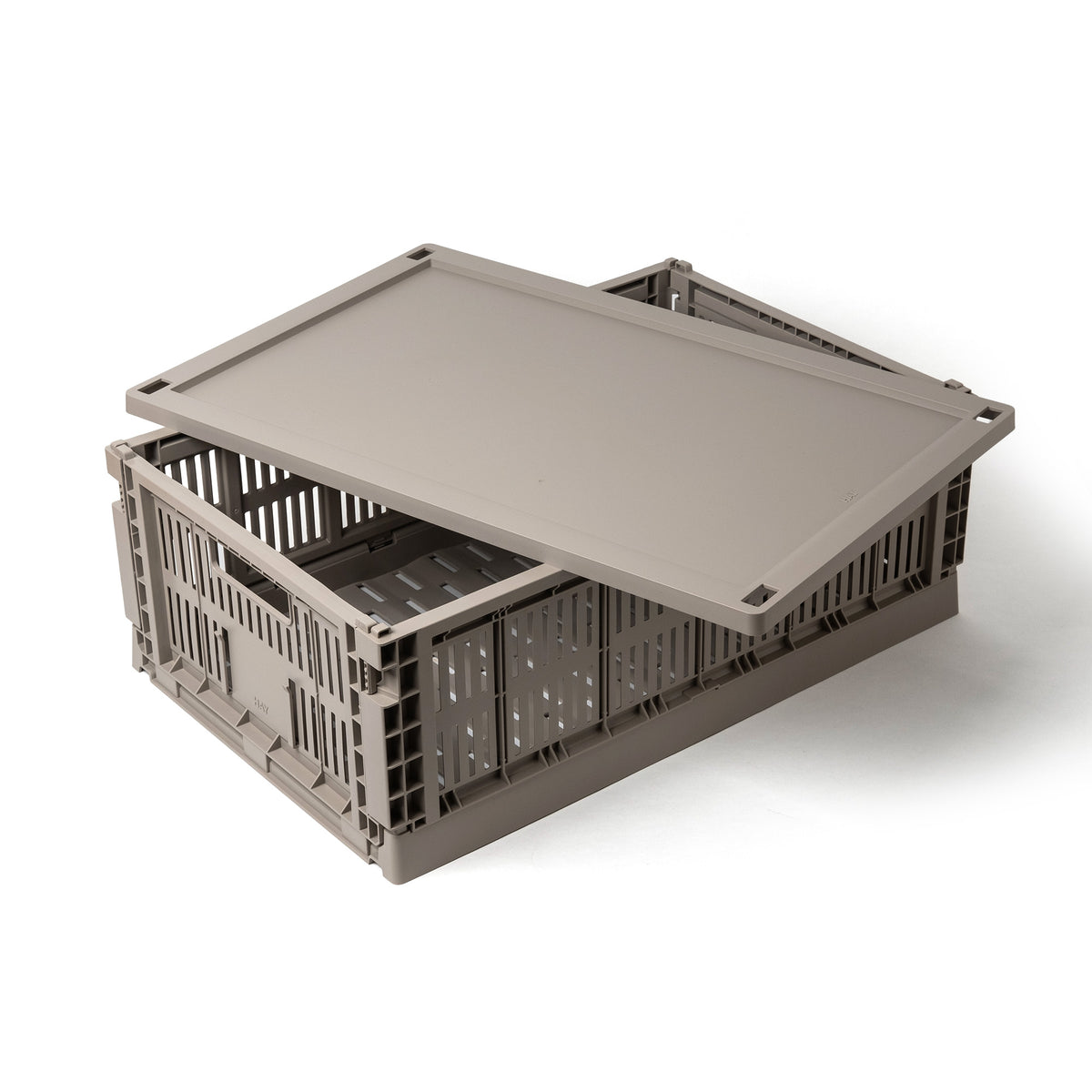 HAY Deckel „Faltbox Large Warm Grey“ | Formschön ergänzt | HAY
