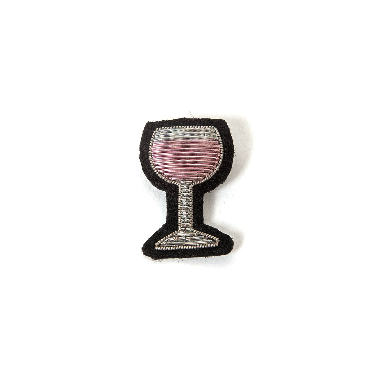 Macon&Lesquoy Brosche „Glass of Rosé“ | Handbestickt | Macon&Lesquoy