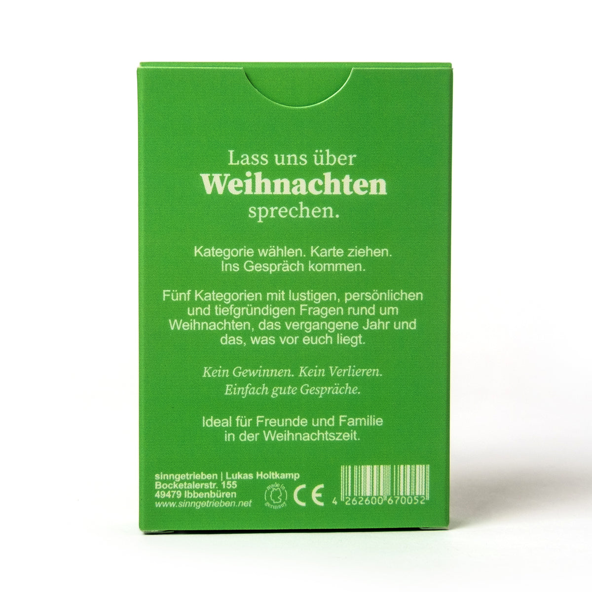 sinngetrieben Kartenspiel “Lass uns über Weihnachten sprechen” | sinngetrieben