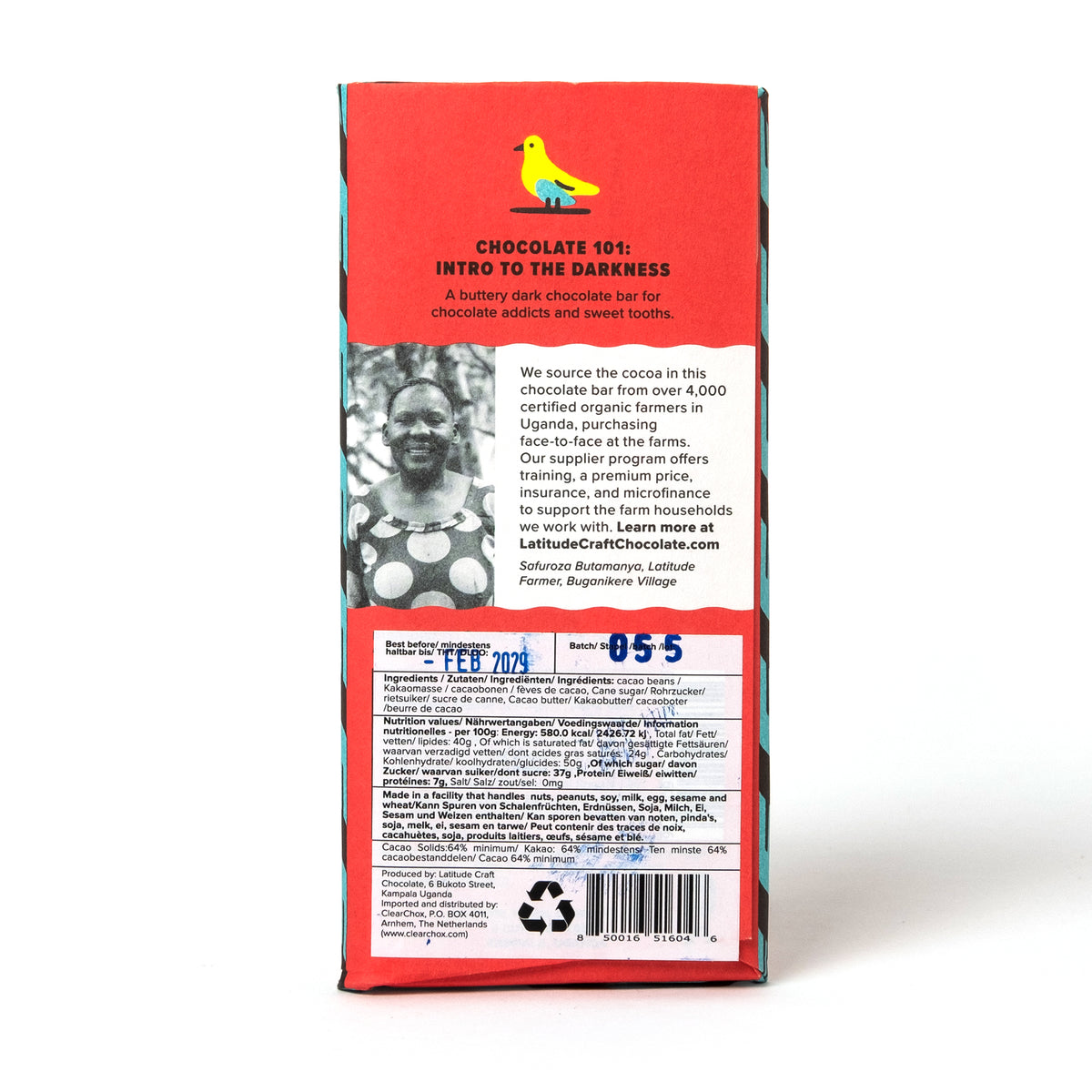 Latitude Schokolade „Latitude Jinja 64%“ 70g | Fruchtige Noten | Latitude