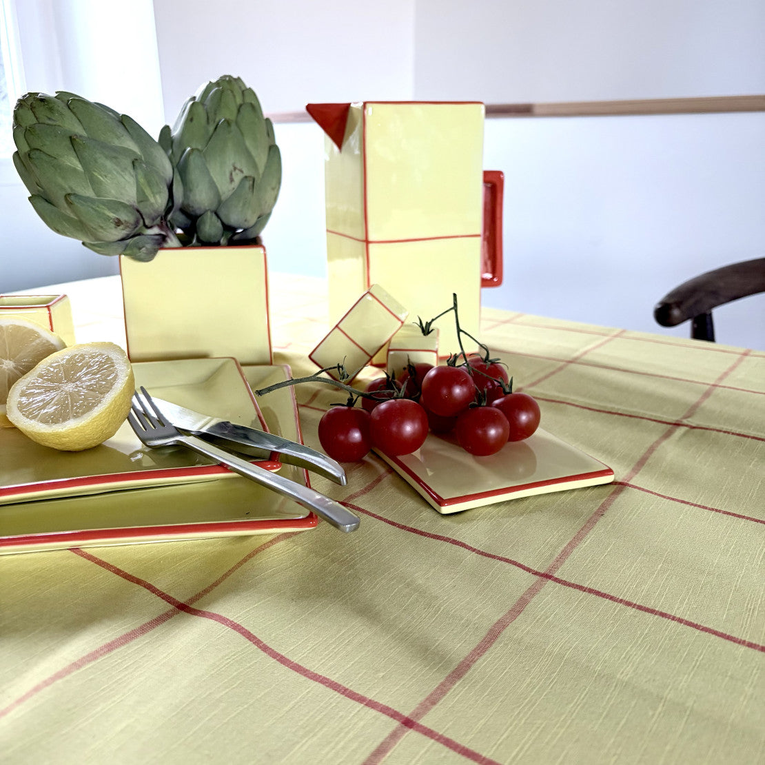 Table Machine Tischdecke “Tile” 200 x 150 cm Yellow & Orange | Statement Design | Table Machine