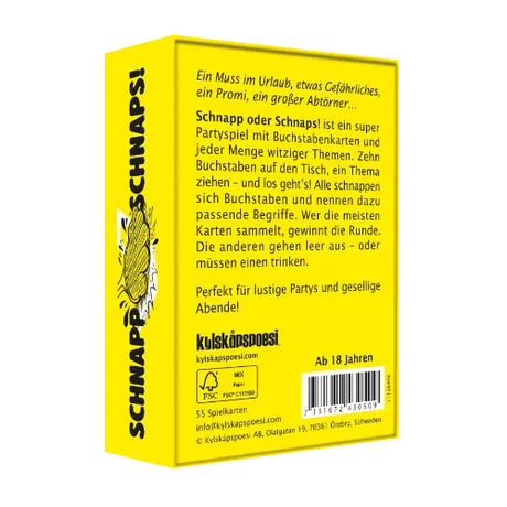Kylskapspoesi Spiel “Pocket Game Schnapp oder Schnaps” | Kylskapspoesi
