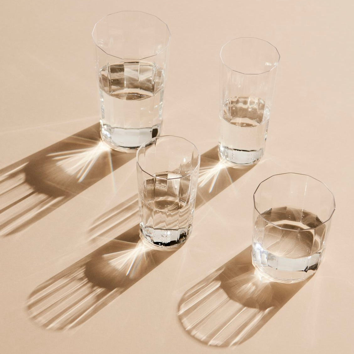 HAY Glas „Angle Glass Tall 13 cm“ | 4er Set | Hoch & stilvoll | HAY