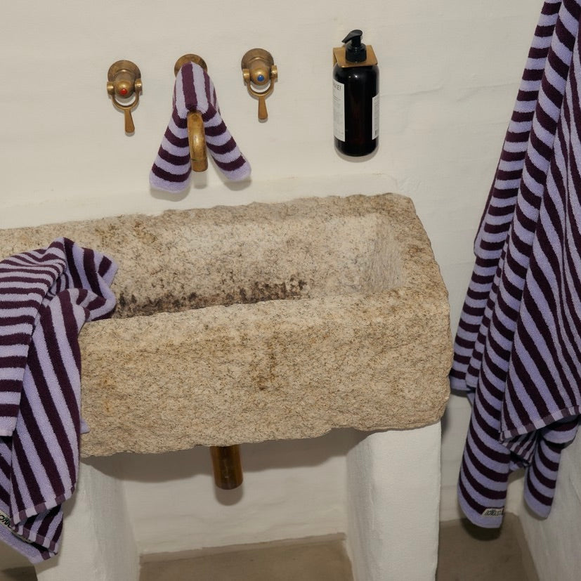 BONGUSTA Handtuch „Naram Wine & Lavender Blue“ | 50 × 80 cm | Bongusta