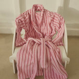 BONGUSTA Bademantel „Naram Baby Pink & Sky Patrol Red“ (L/XL) | BONGUSTA | Komfortabler Bademantel