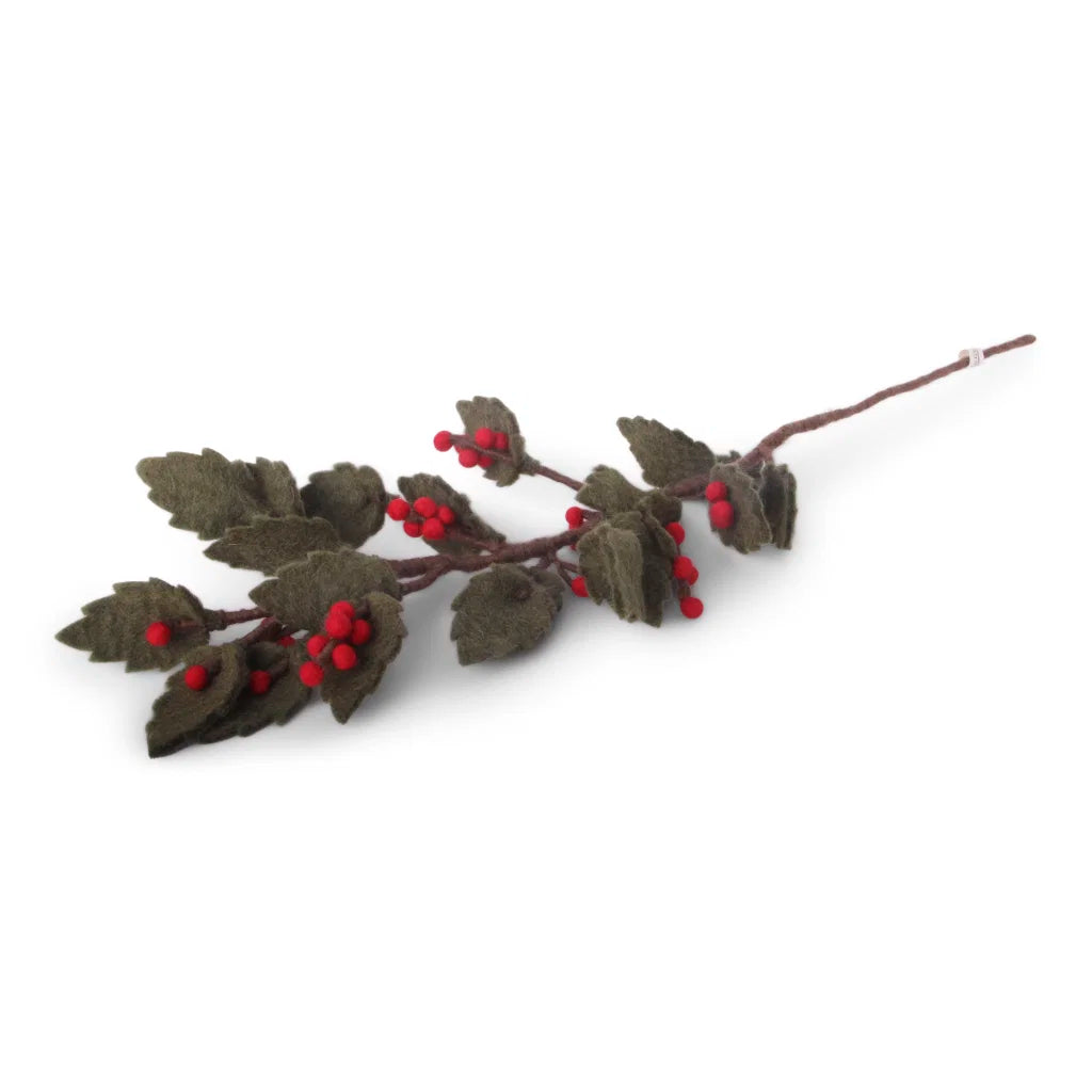 Gry & Sif Filz-Zweig “Holly Branch Big” | Weihnachtsdeko | Gry & Sif