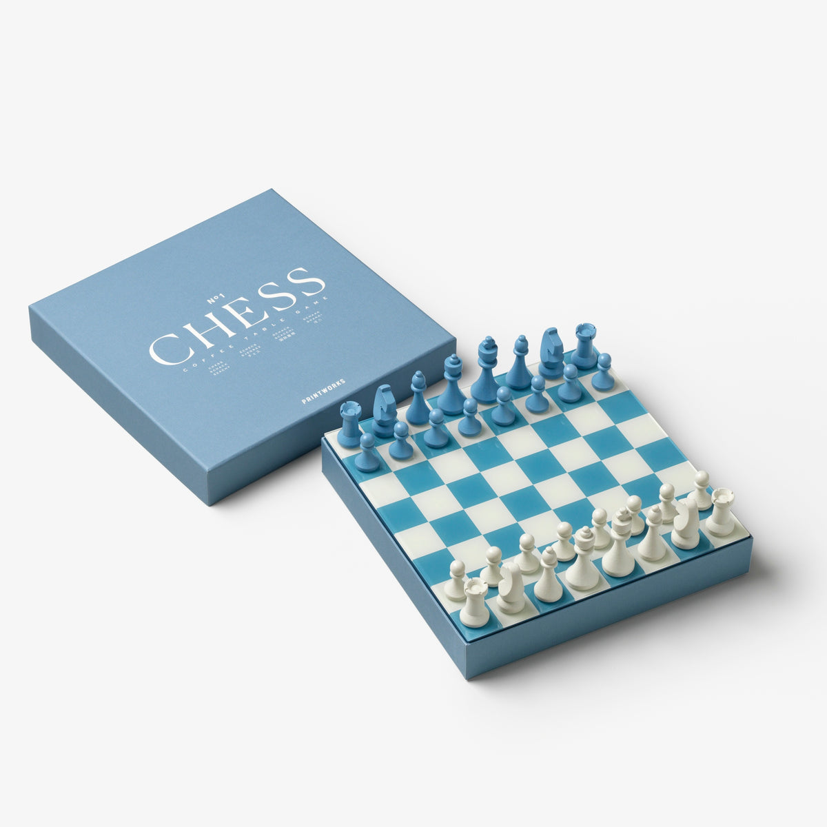 PRINTWORKS Spiel “Classic Chess” Dusty Blue | Schachspiel | PRINTWORKS