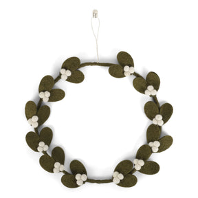 Gry & Sif Kranz “Mistletoe Wreath” 25 cm | Weihnachtsdeko aus Filz | Gry & Sif