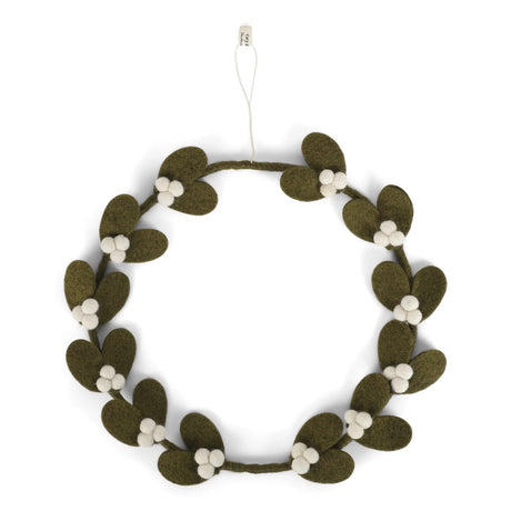 Gry & Sif Kranz “Mistletoe Wreath” 25 cm | Weihnachtsdeko aus Filz | Gry & Sif