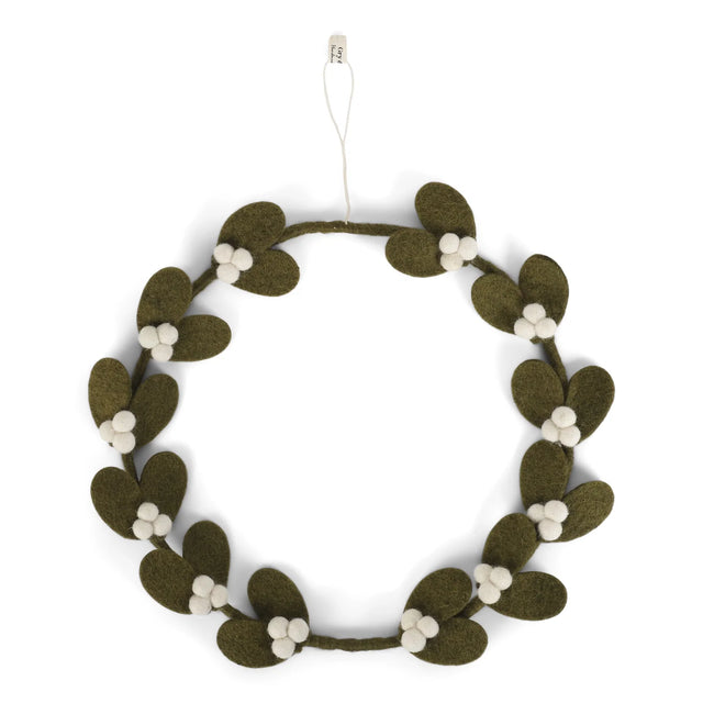 Gry & Sif Kranz “Mistletoe Wreath” 25 cm | Weihnachtsdeko aus Filz | Gry & Sif