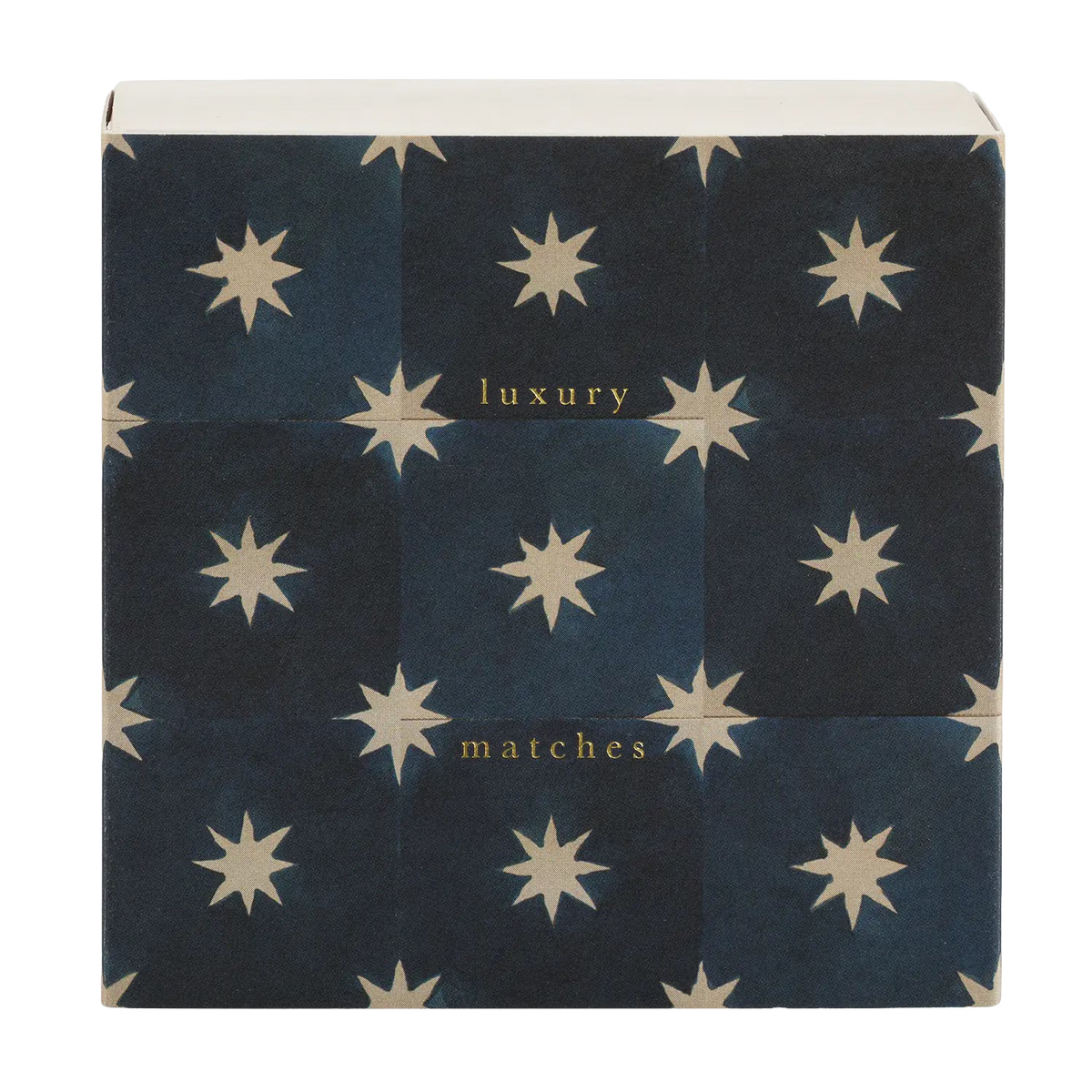 Archivist Lange Streichhölzer „Navy Star Tile“ | in Square Matchbox | Archivist