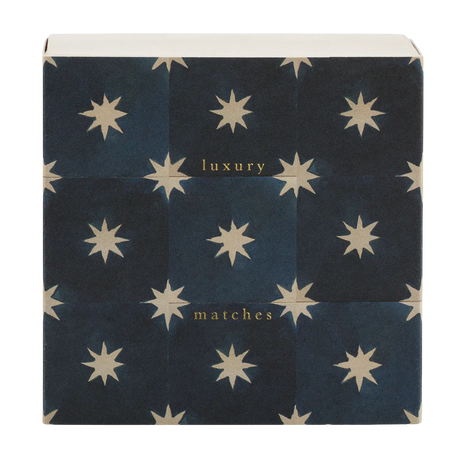 Archivist Lange Streichhölzer „Navy Star Tile“ | in Square Matchbox | Archivist