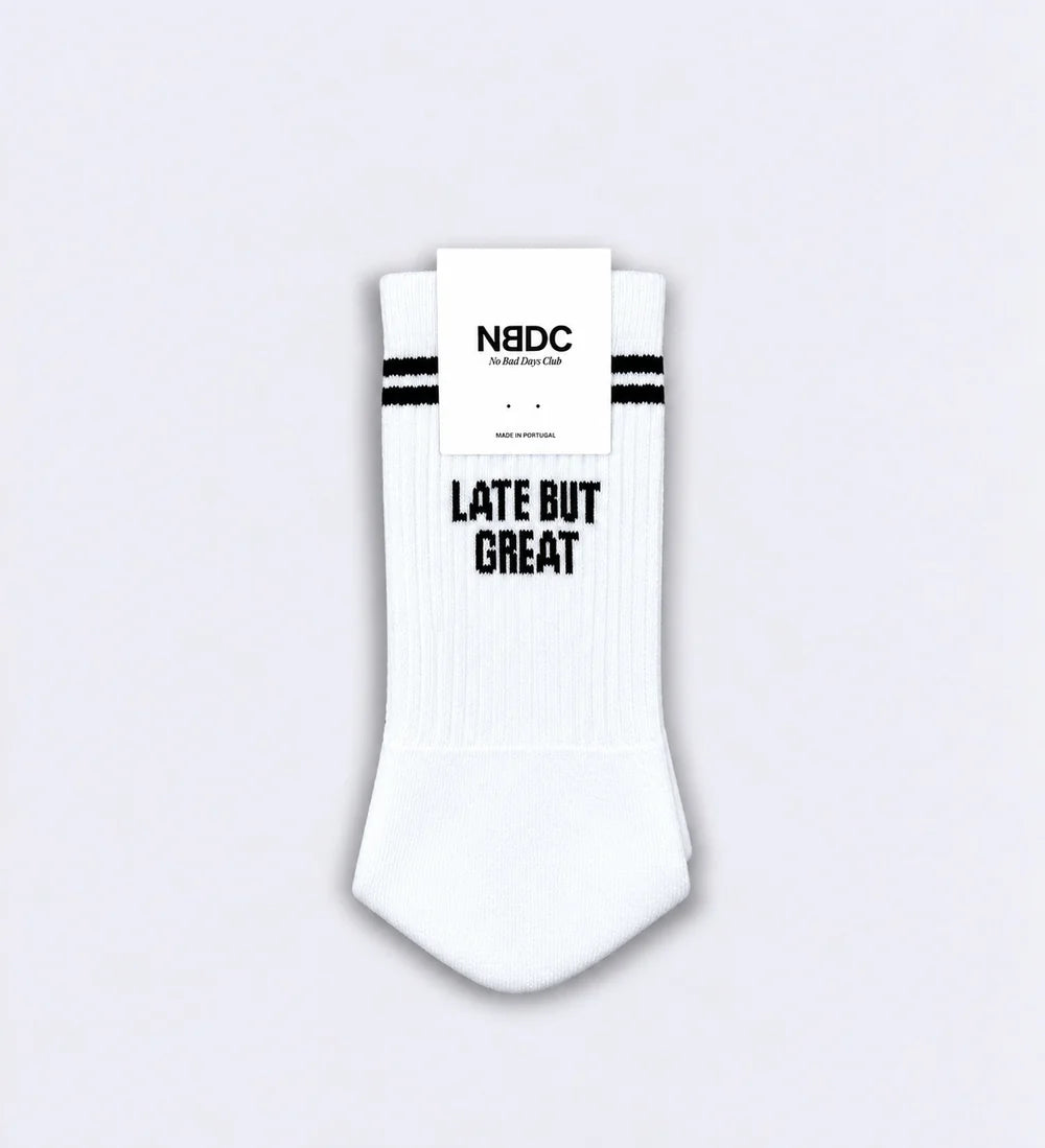 Socken „Late but great“ | Statementsocken | NO BAD DAYS CLUB