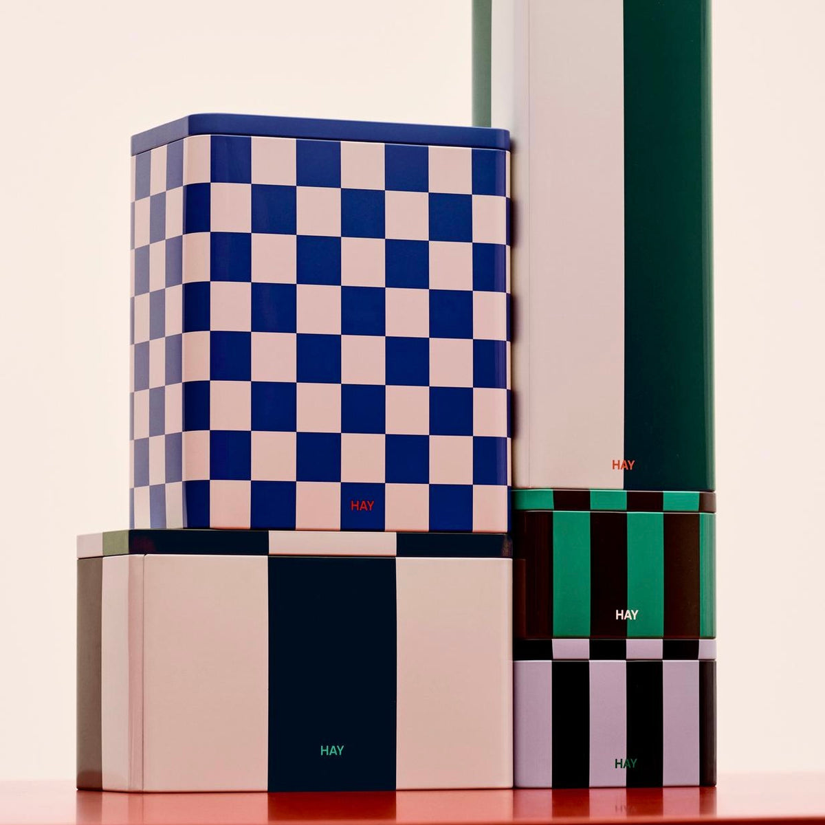 HAY Dose „Tin Container Large“ | Blue & Off-White | HAY