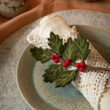 Gry & Sif Filz-Zweig “Mini Branch Holly” | Weihnachtsdeko | Gry & Sif