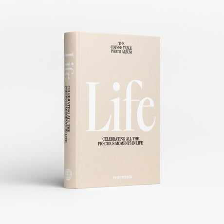 PRINTWORKS Fotobuch "Life" (Beige) | PRINTWORKS | Album mit Stoffeinband