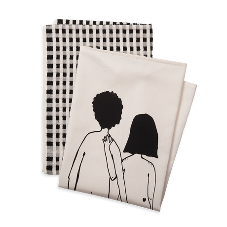 helen b Geschirrtücher “Naked Couple Back” (2er Set) | Frech & liebevoll | helen b