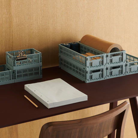 HAY Faltbox „Colour Crate Mini Oblong Dusty Blue“ | Praktisch & ruhig | HAY