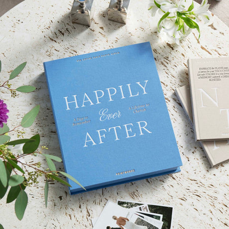 PRINTWORKS Fotoalbum “Happily Ever After” Blue | Hochzeitsalbum | PRINTWORKS