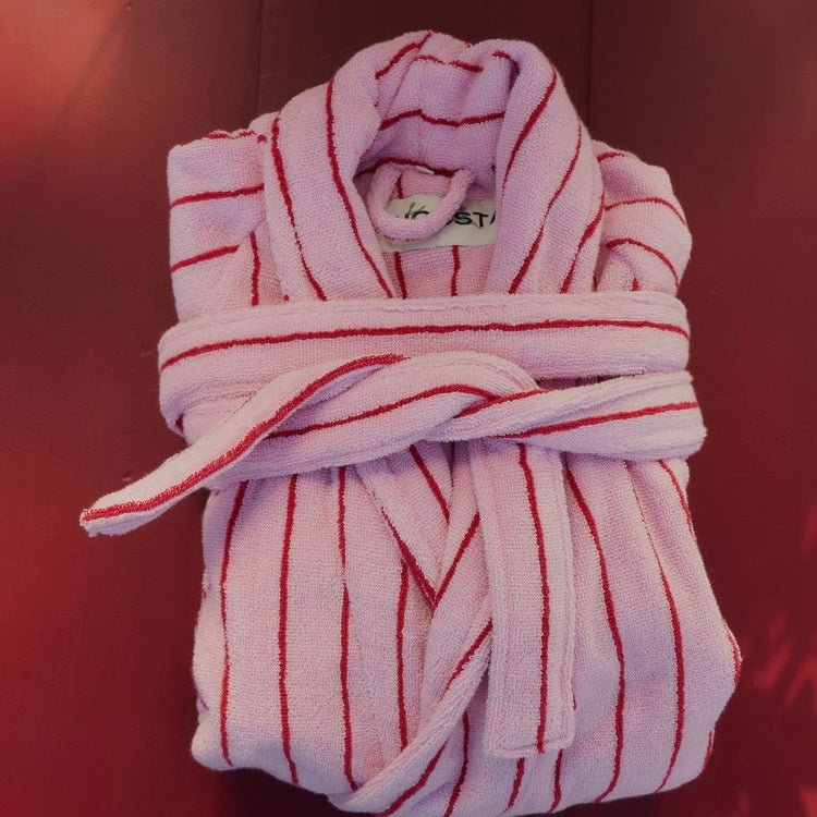 BONGUSTA Bademantel „Naram Baby Pink & Sky Patrol Red“ (S/M) | BONGUSTA | Kuscheliger Bademantel