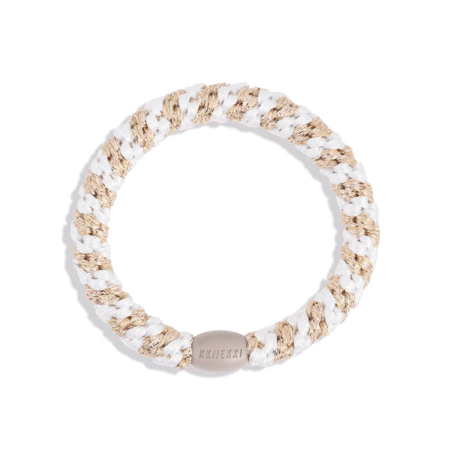 Kknekki Haargummi “White-Beige glitter stripe” | Kknekki