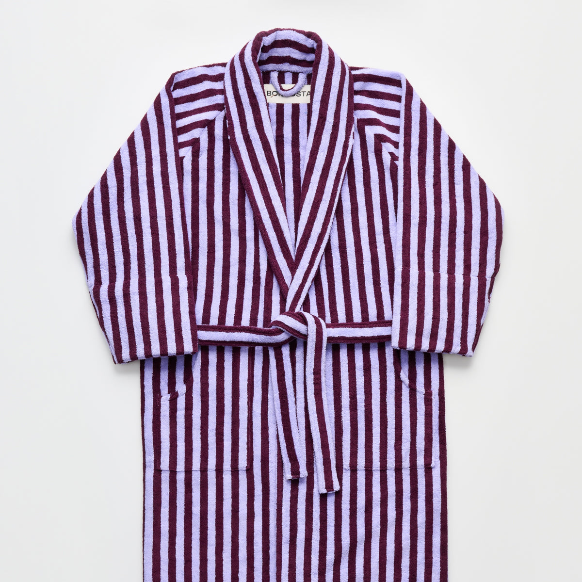 BONGUSTA Bademantel „Naram Wine & Lavender Blue S/M“ | Zum Einkuscheln | Bongusta