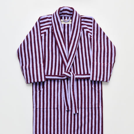 BONGUSTA Bademantel „Naram Wine & Lavender Blue S/M“ | Zum Einkuscheln | Bongusta